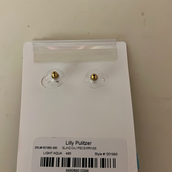 Lilly Pulitzer light aqua Island Calypso beaded earrings new with tags - Picture 5 of 5